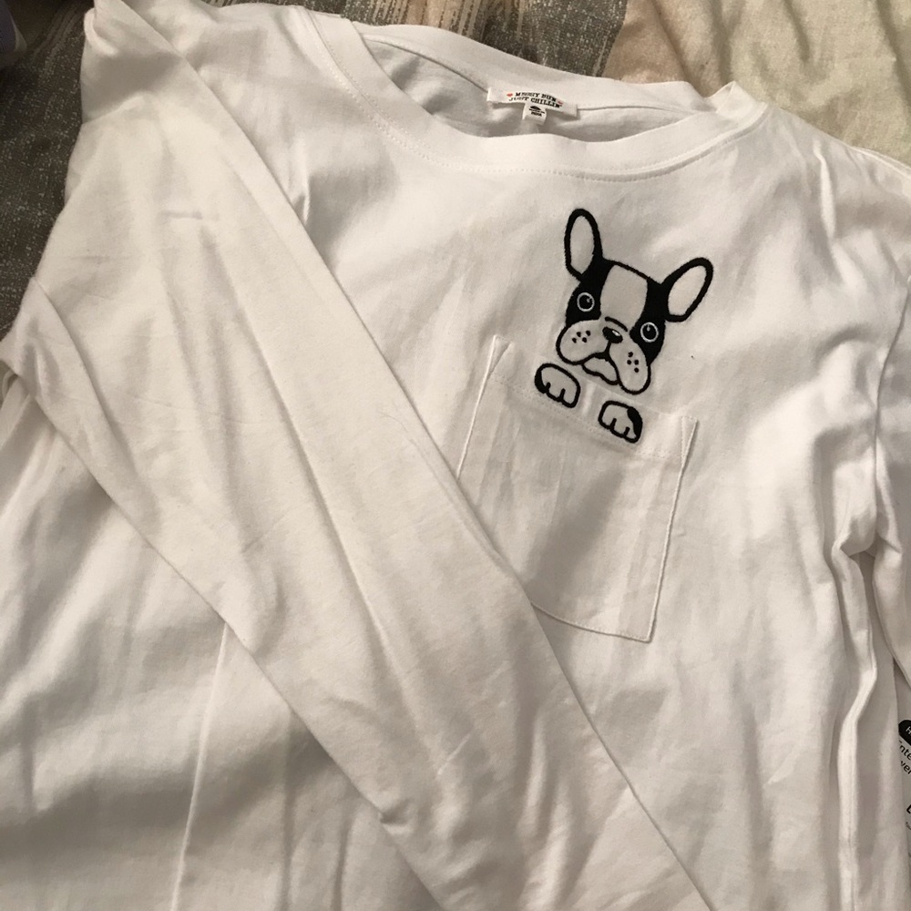 french bulldog white crop top